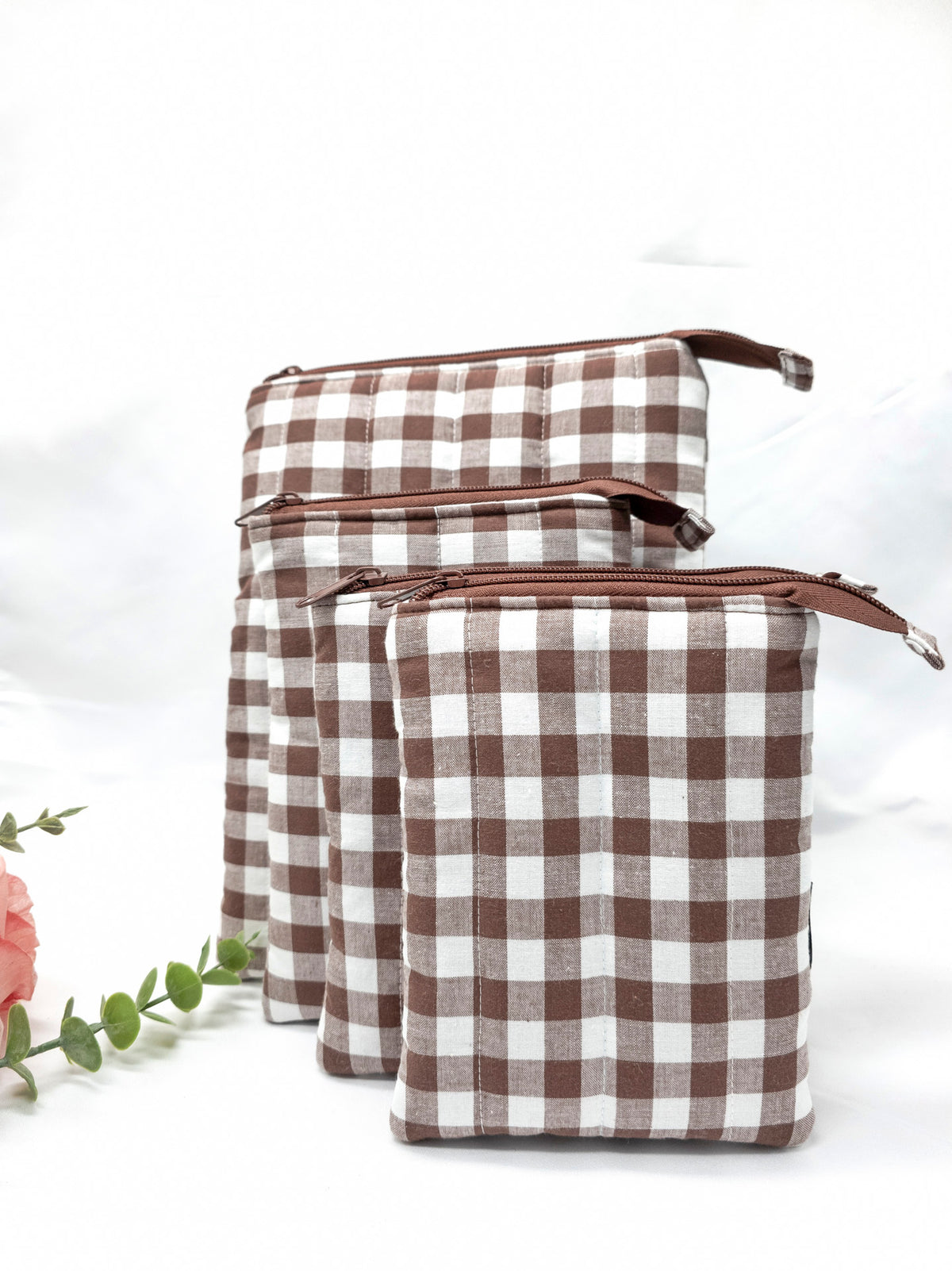 Quilted Kindle Sleeve, Padded E-reader case, Coco Gingham