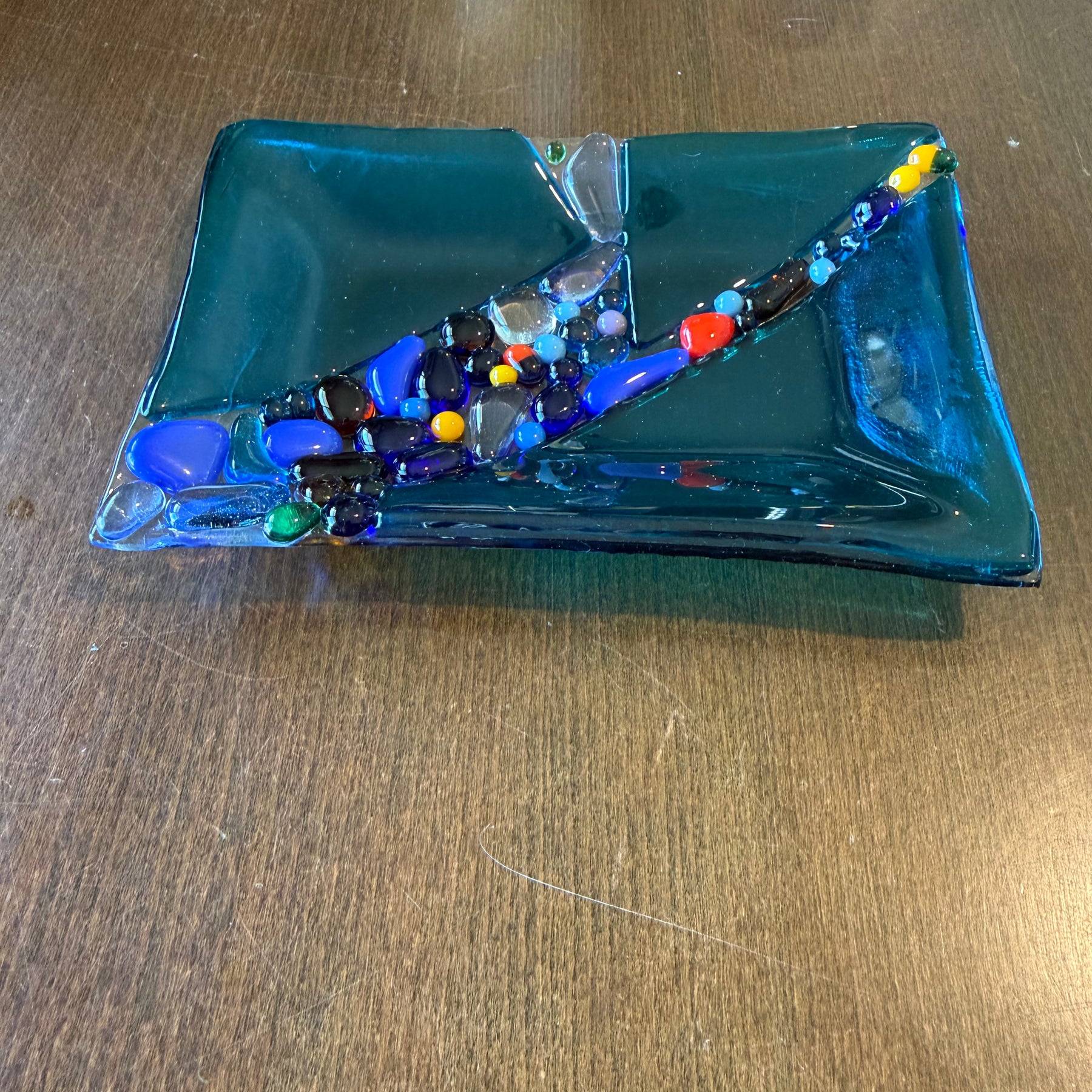 Fused glass trinket tray