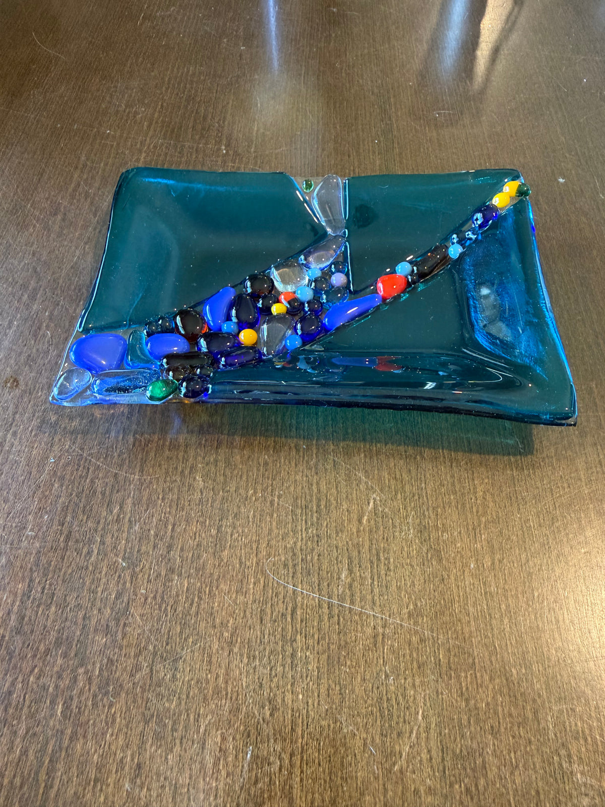 Fused glass trinket tray