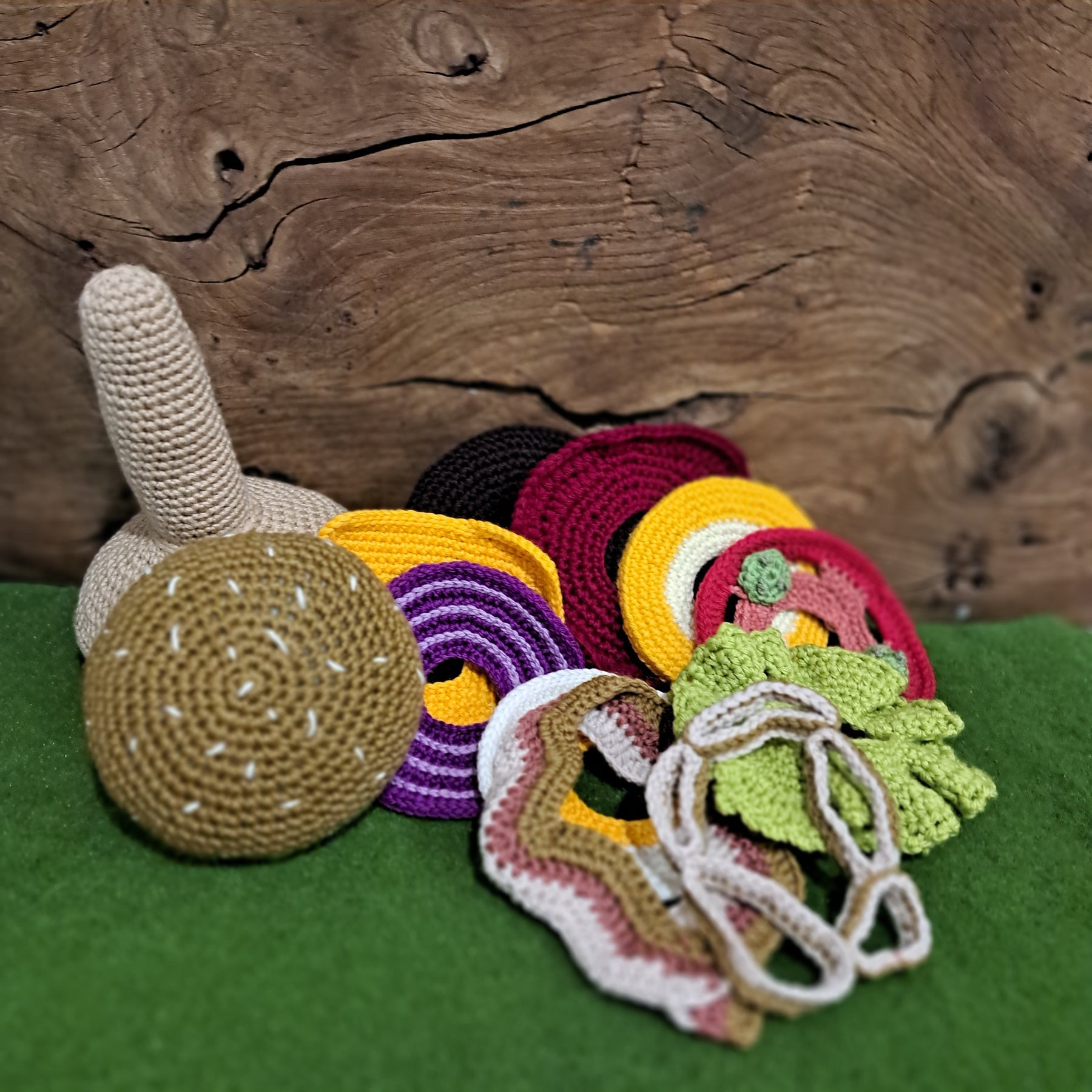 Hamburger- crochet toy for imaginative play