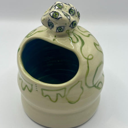 Handmade monster eyes salt pig / holder for anything that fits
