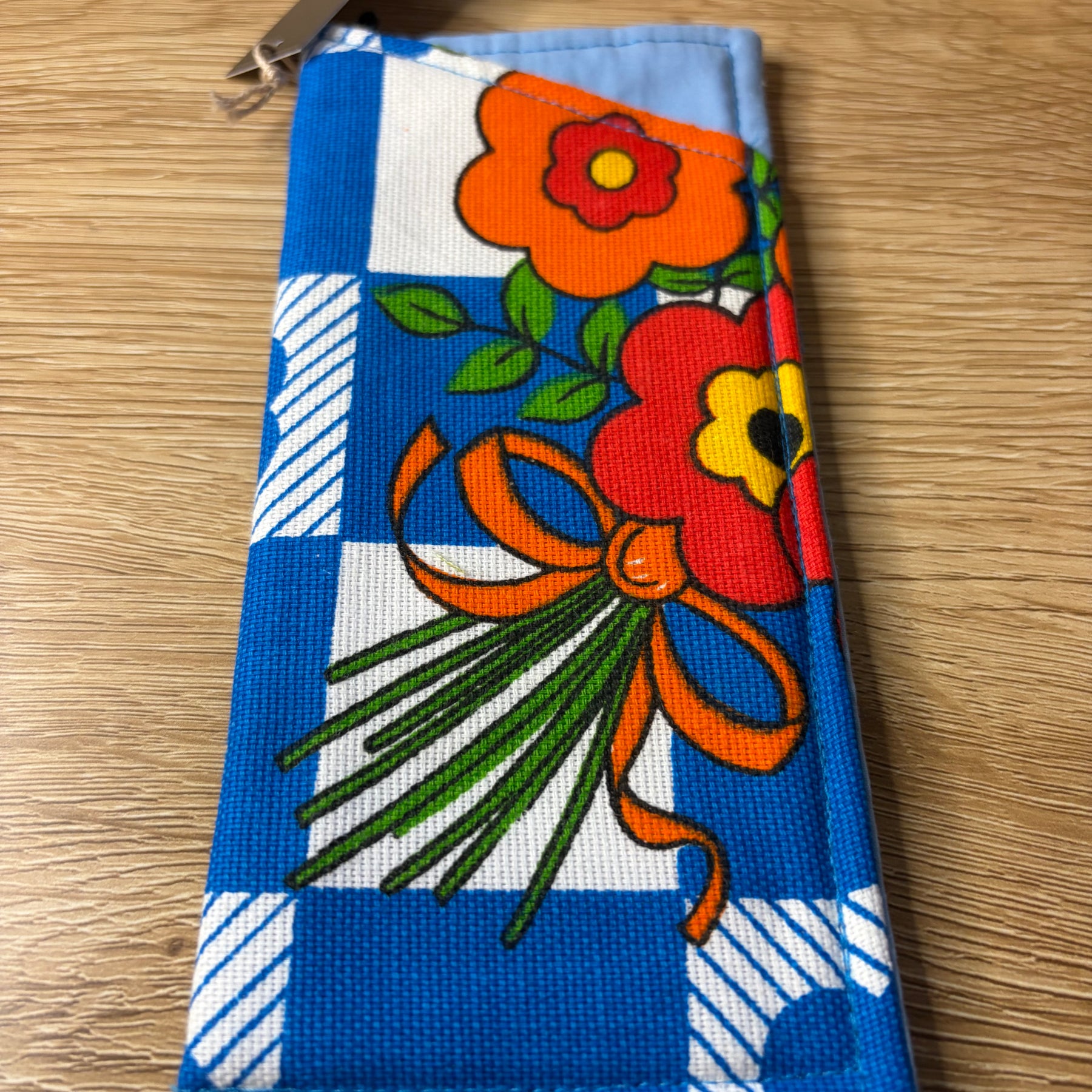 gorgeous blue floral vintage cotton sunglass pouch - violetclothing - free postage