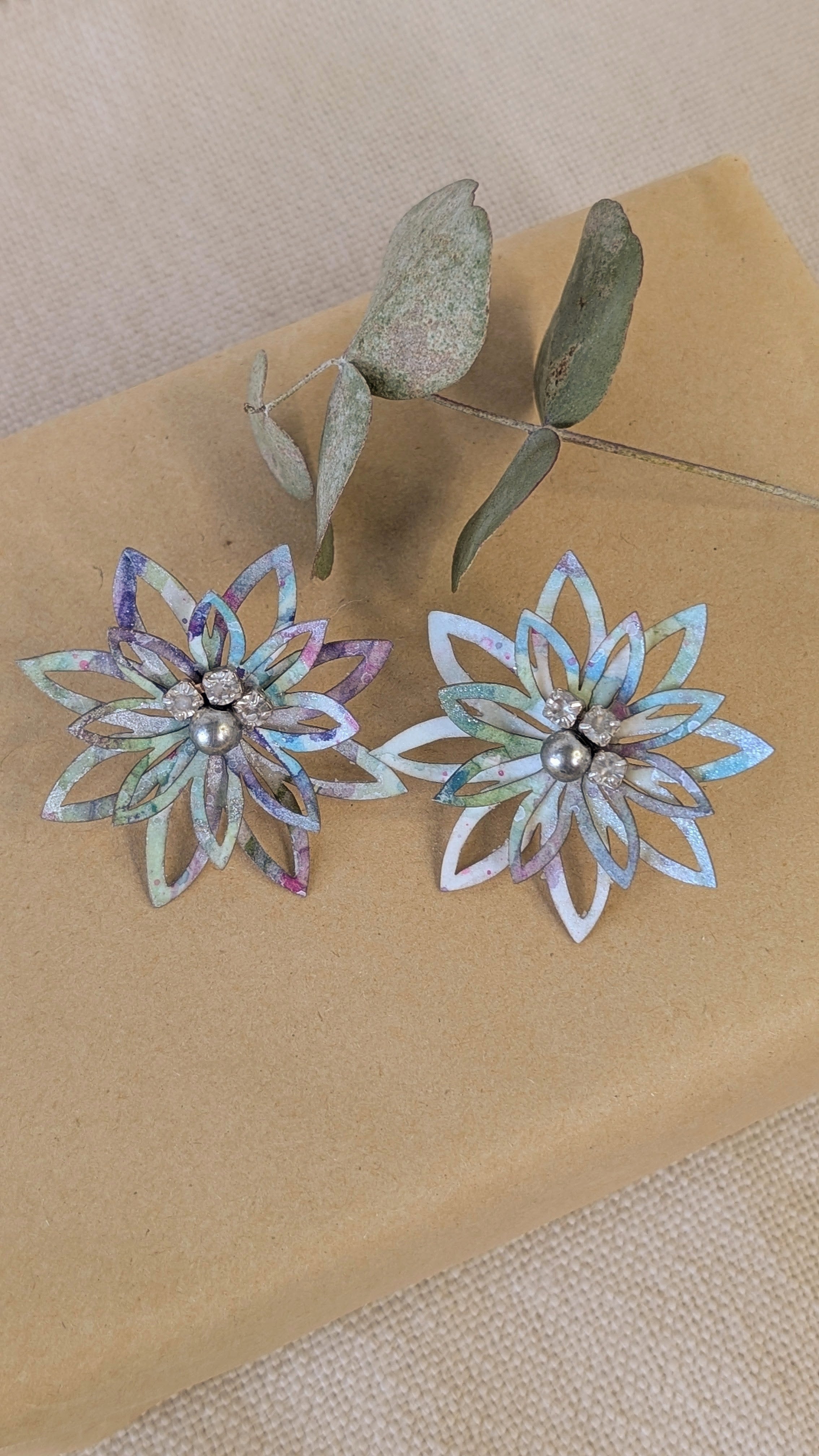 Watercolour Floral Earrings – Lobe or Helix Piercing