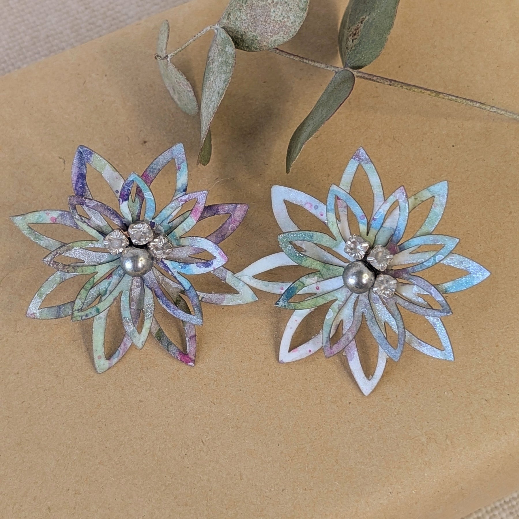 Watercolour Floral Earrings – Lobe or Helix Piercing