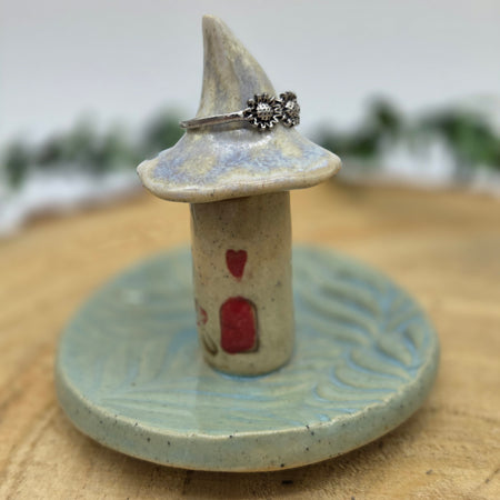 Toadstool Ring Dish Turquoise and Moonlight