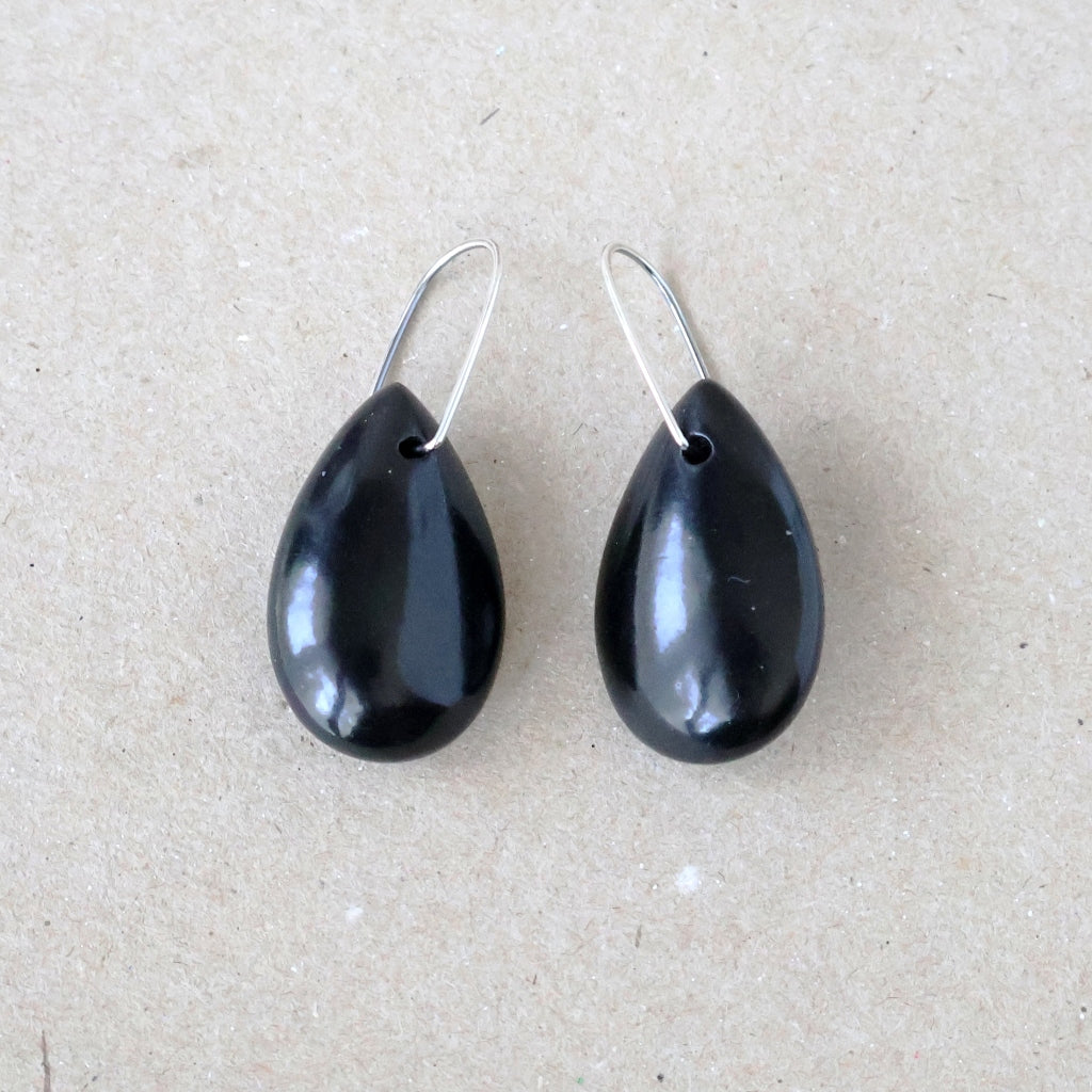 Jet Earrings - Handcrafted with Australian Made Sterling Silver