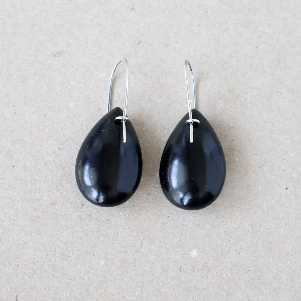 Jet Earrings - Handcrafted with Australian Made Sterling Silver