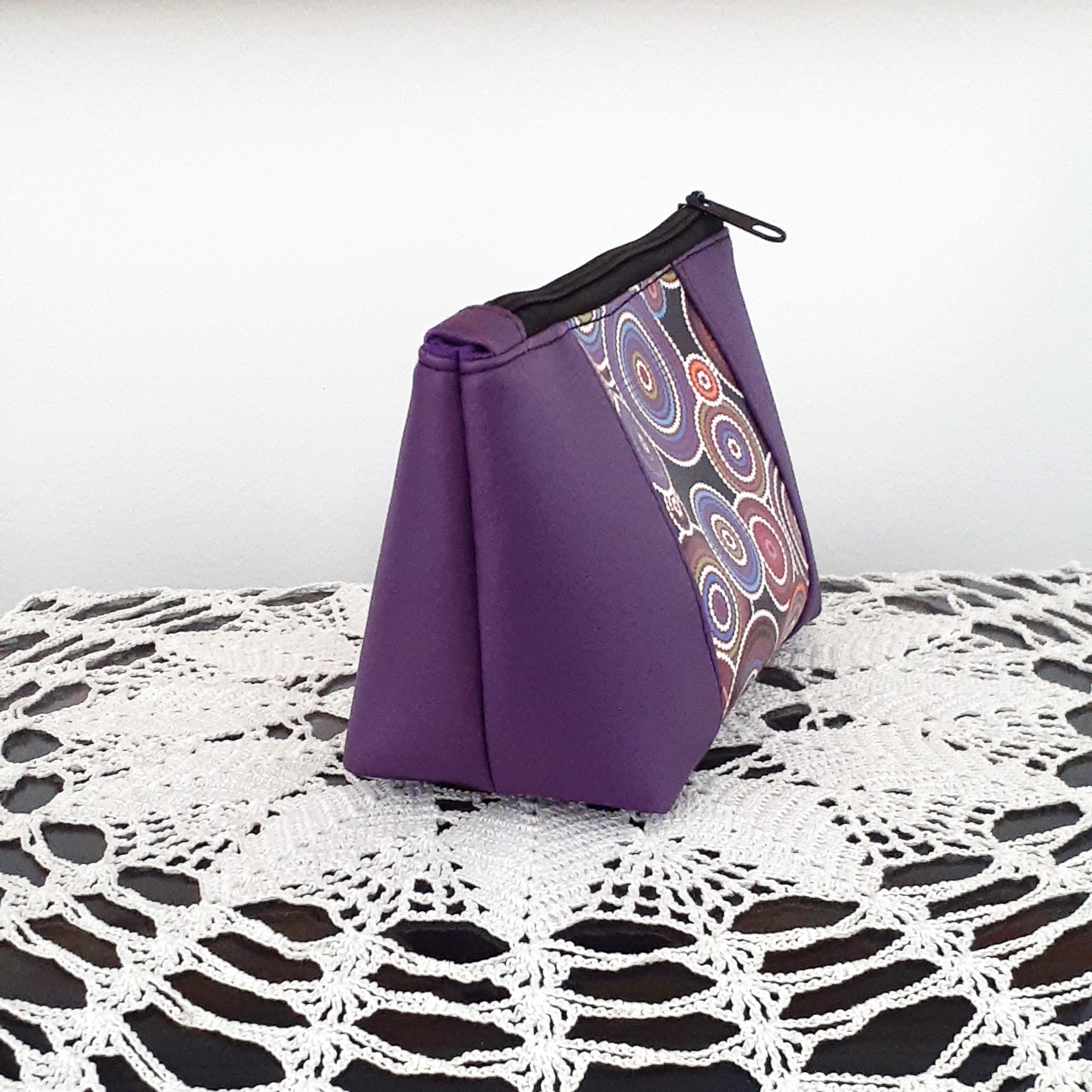 Rings of Circles - Wedge Shaped Zippered Pouch