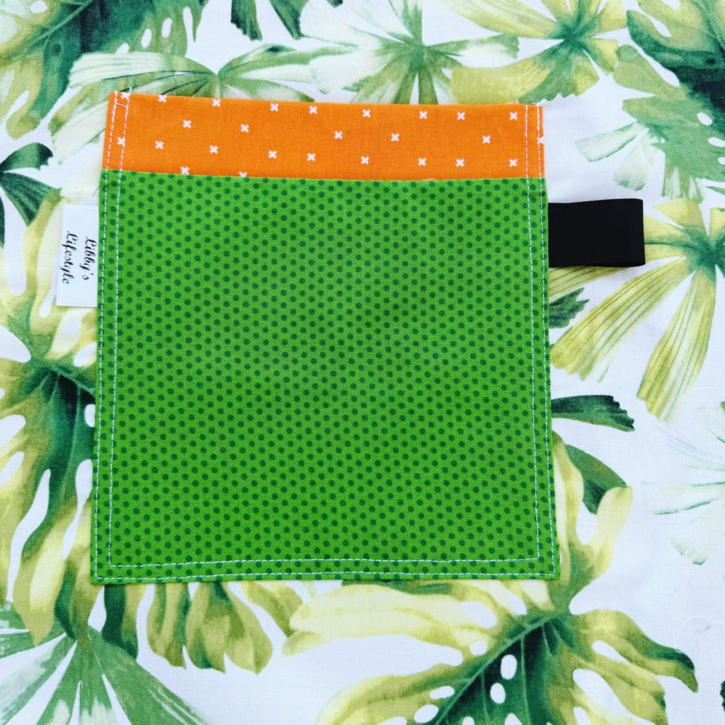 Tropical palm leaves pinafore ladies apron with pocket.