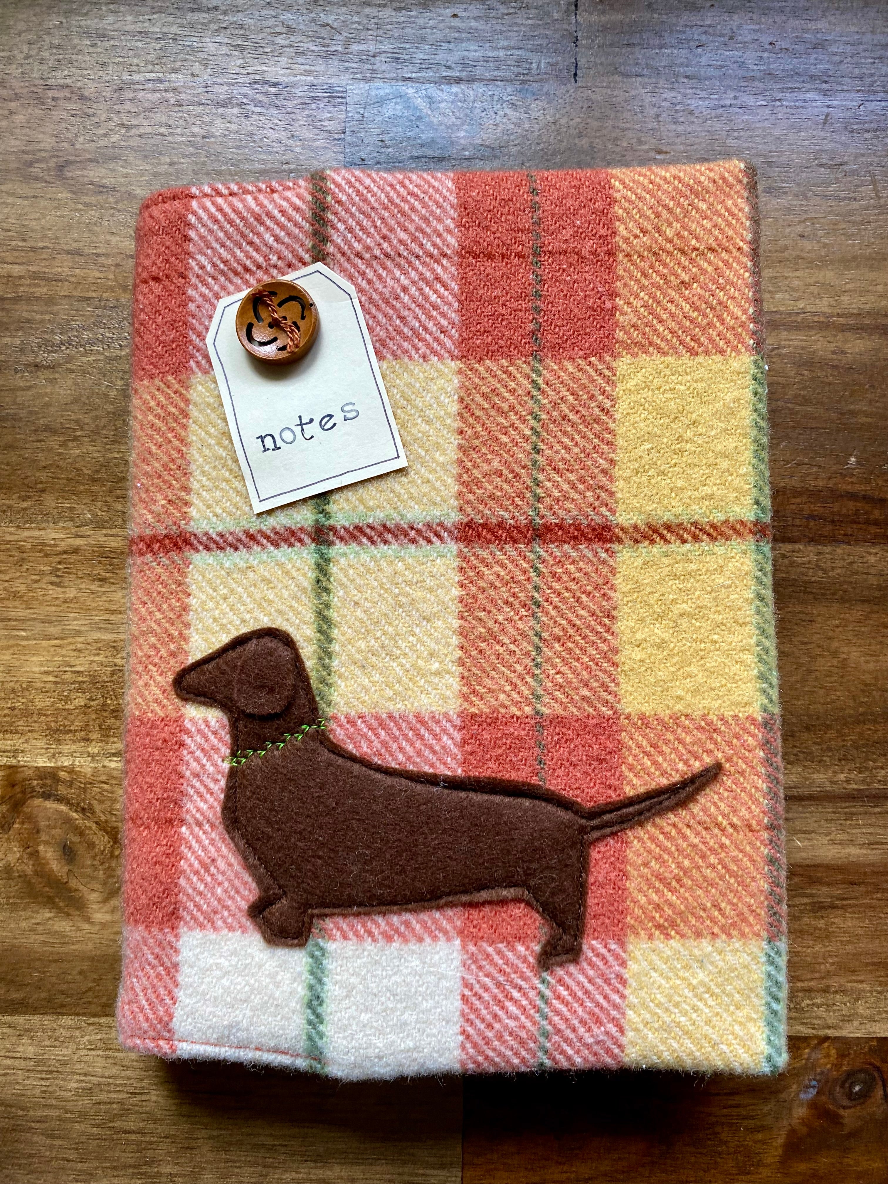 A5 Upcycled Notebook Dachshund - Orange