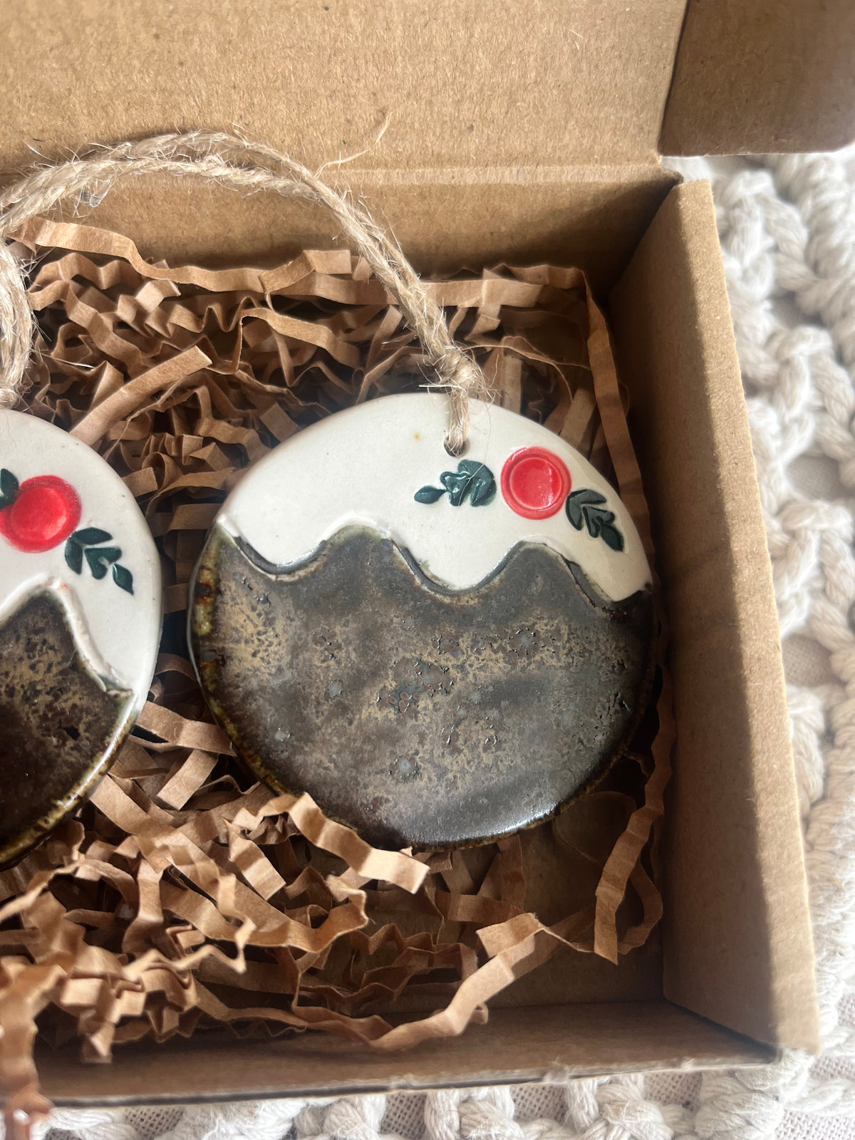 Christmas Pudding Ornaments - Set of 3