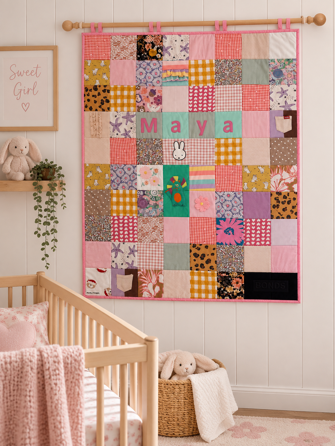 Custom Baby Clothes Memory Quilt – Personalised Keepsake Blanket