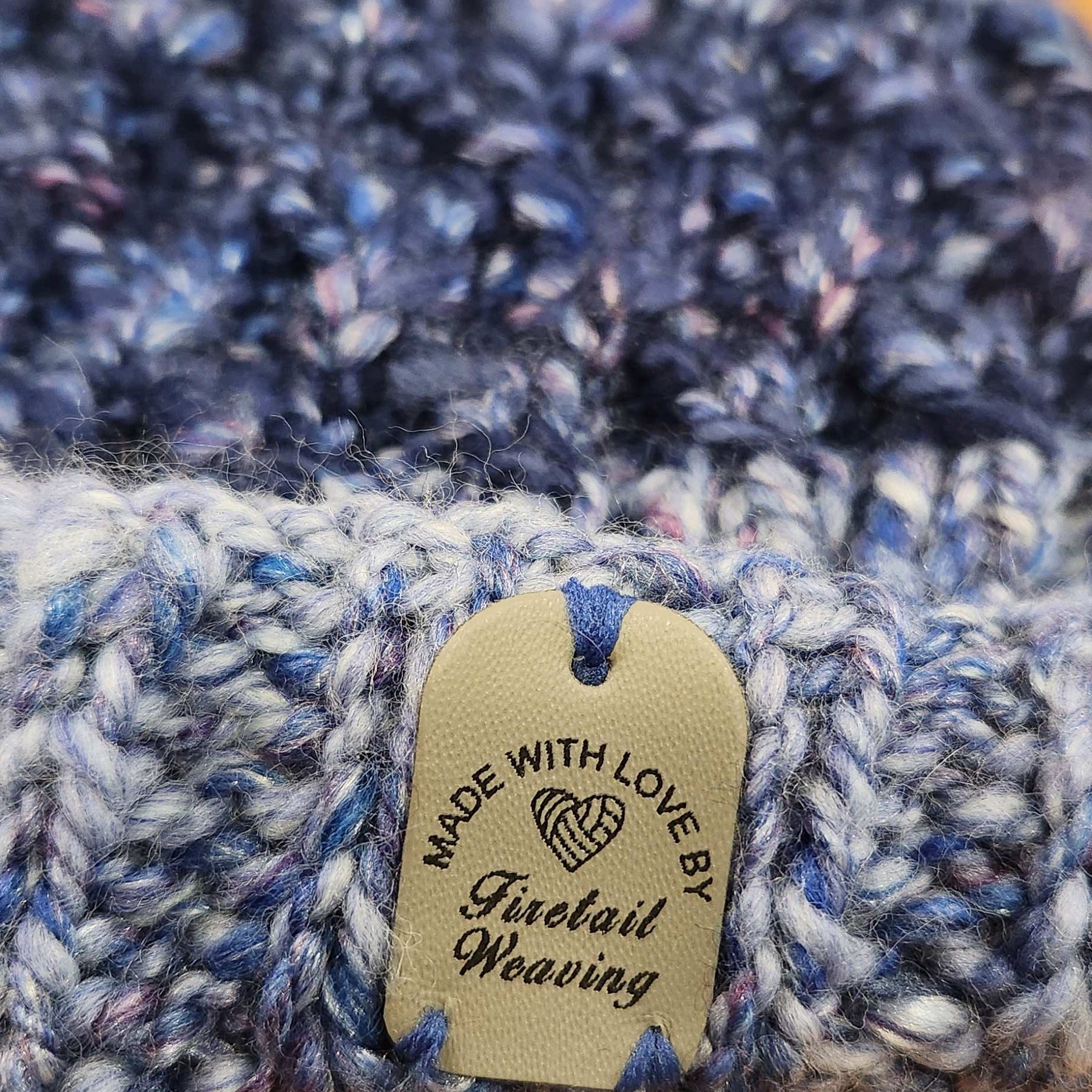 Hand Spun & Hand Knitted Blue Beanie