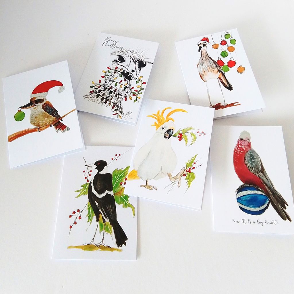 Quirky Bird Christmas Cards - 6 designs