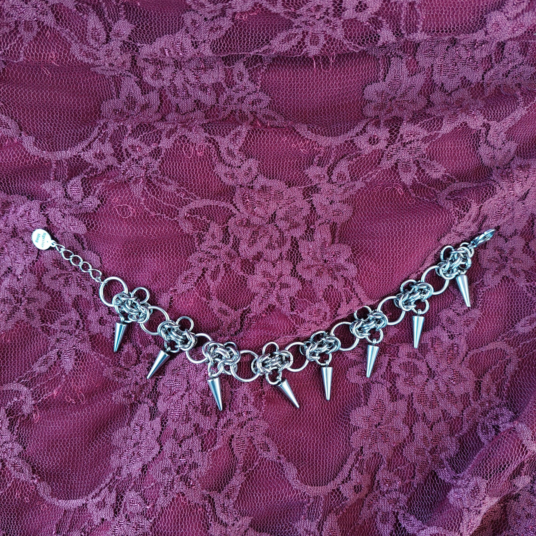 Byzantine chainmaille bracelet with spikes