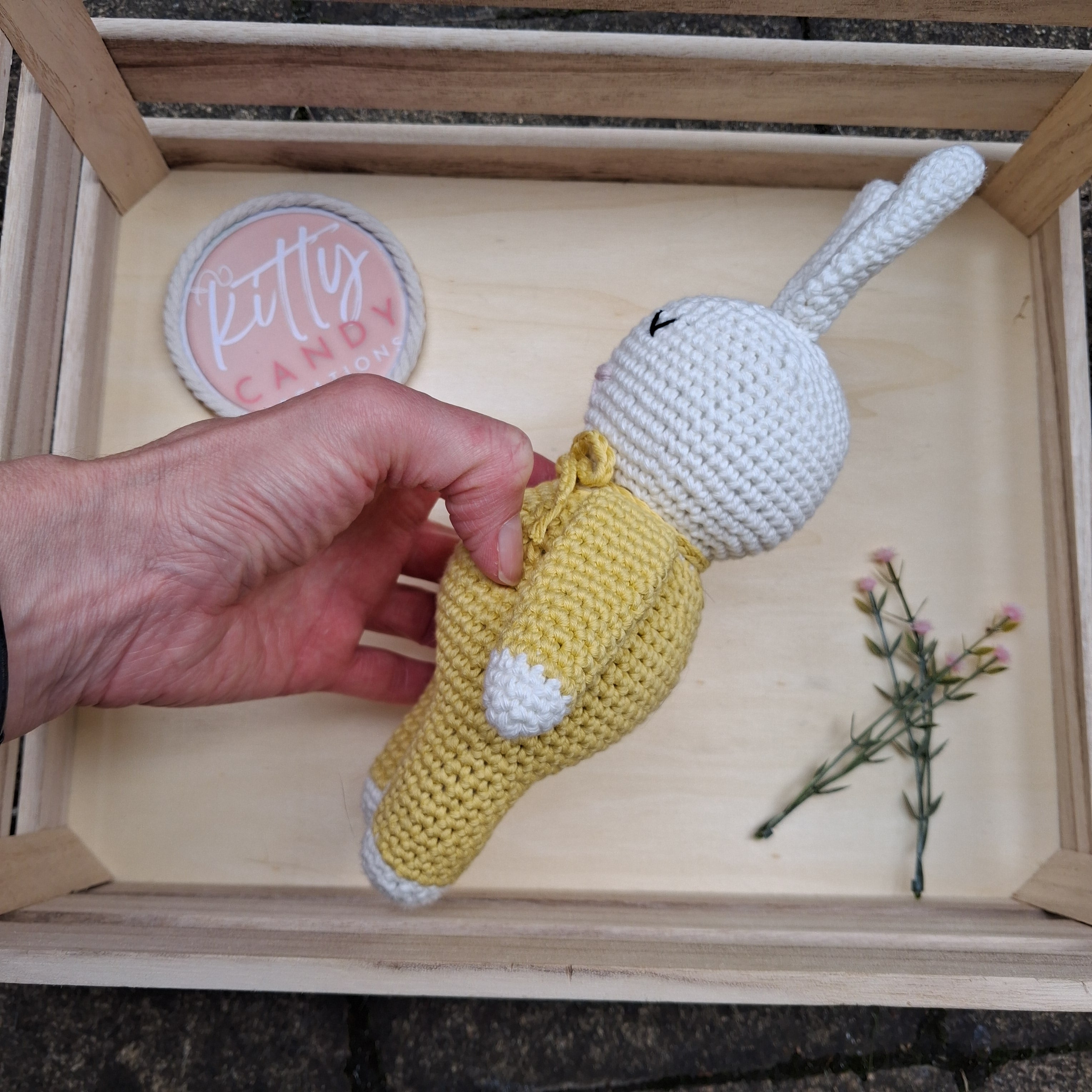 Handmade Crochet Sleeping Rabbit - 100% Cotton (multiple colours)