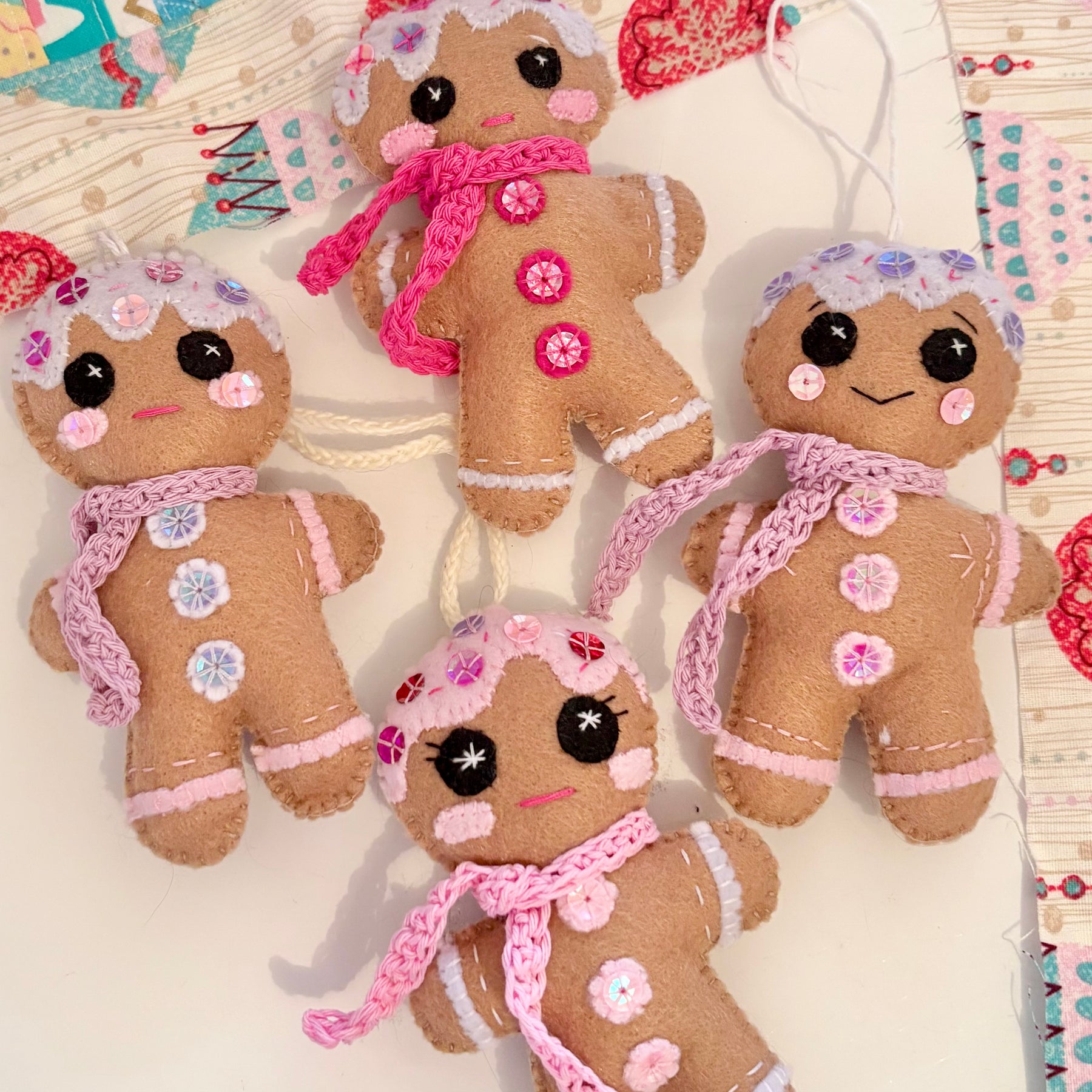 Felt Gingerbread People Christmas Tree ornament Decorations