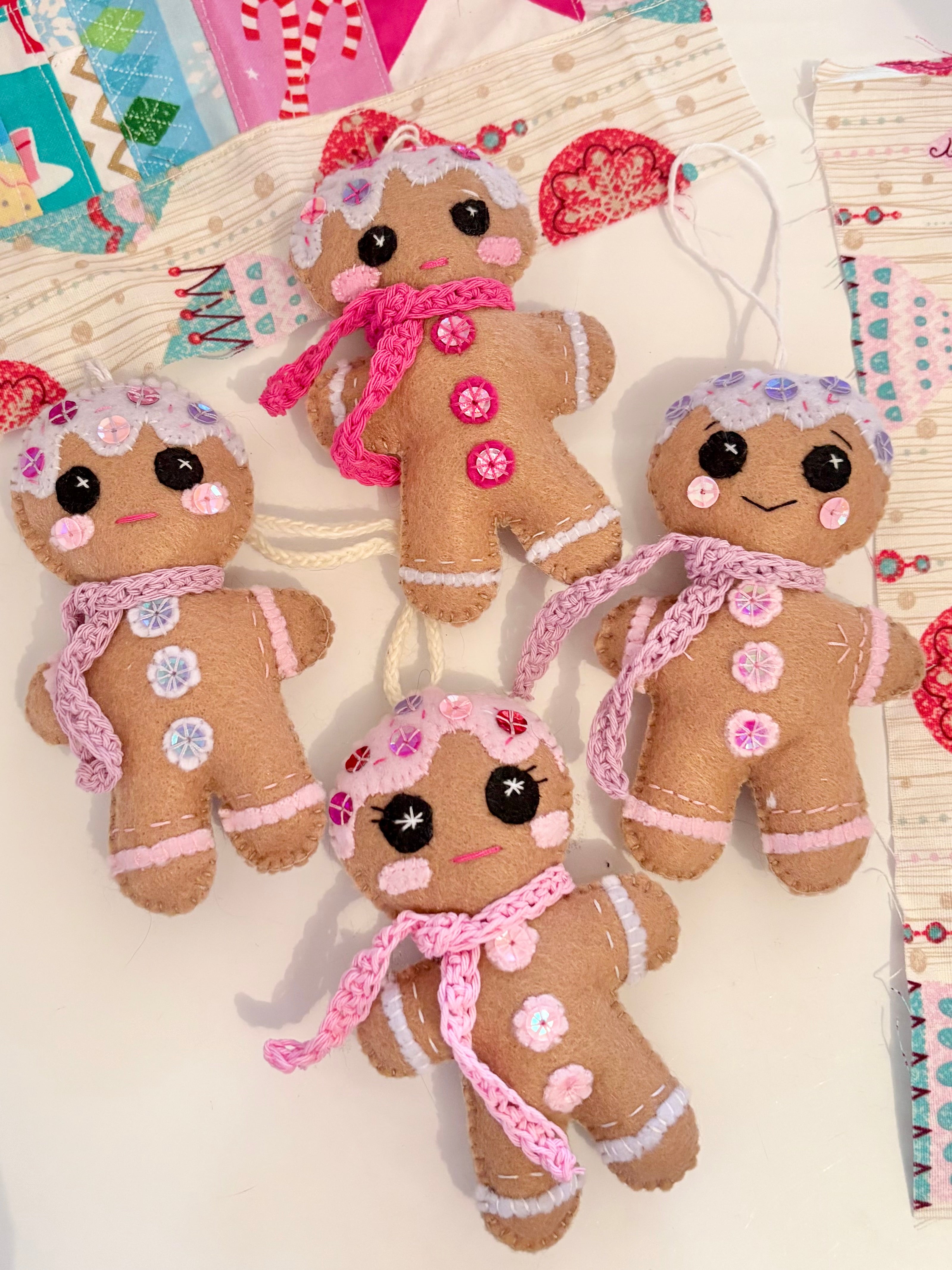 Felt Gingerbread People Christmas Tree ornament Decorations