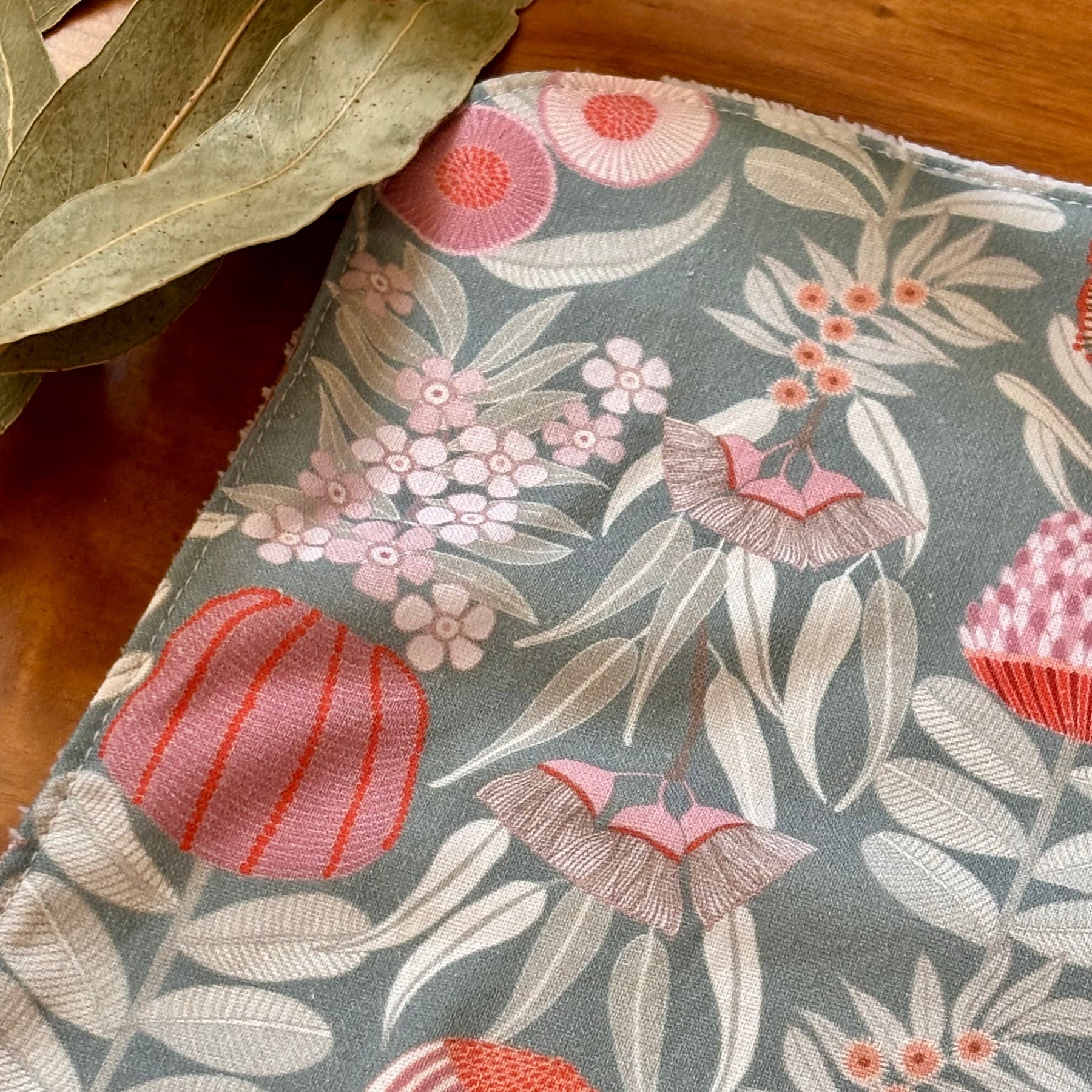 Baby Bib and Burp Cloth Set - Blue Banksias