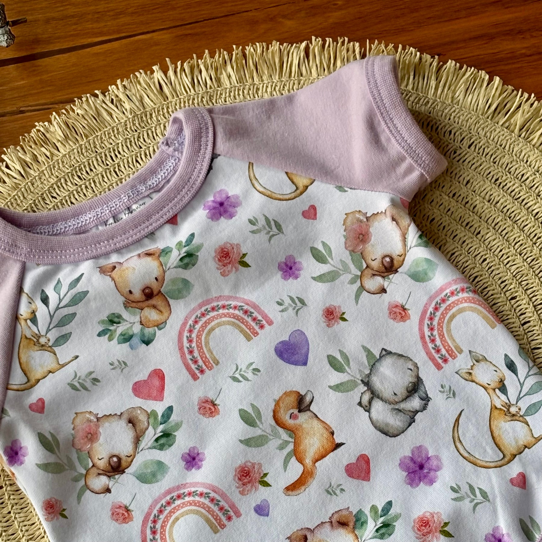 Baby Short Sleeved Bodysuit | Koala Dreams | Size premmie to 2 | Made to order