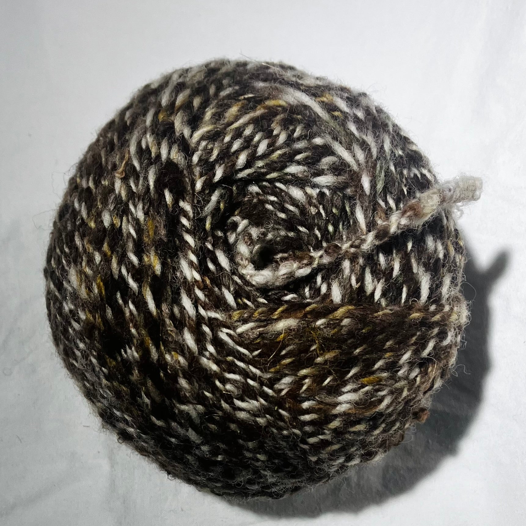 Yarn made from black ultra fine Merino wool