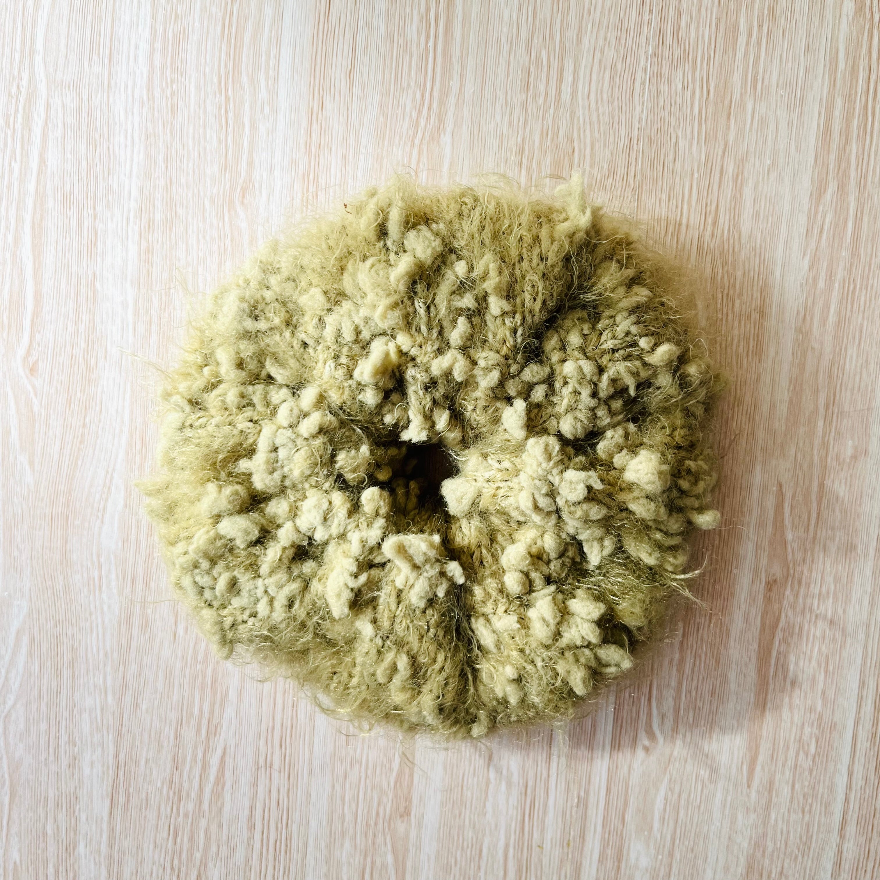 Oversized Sage Green Knitted Scrunchie - Unique Handmade