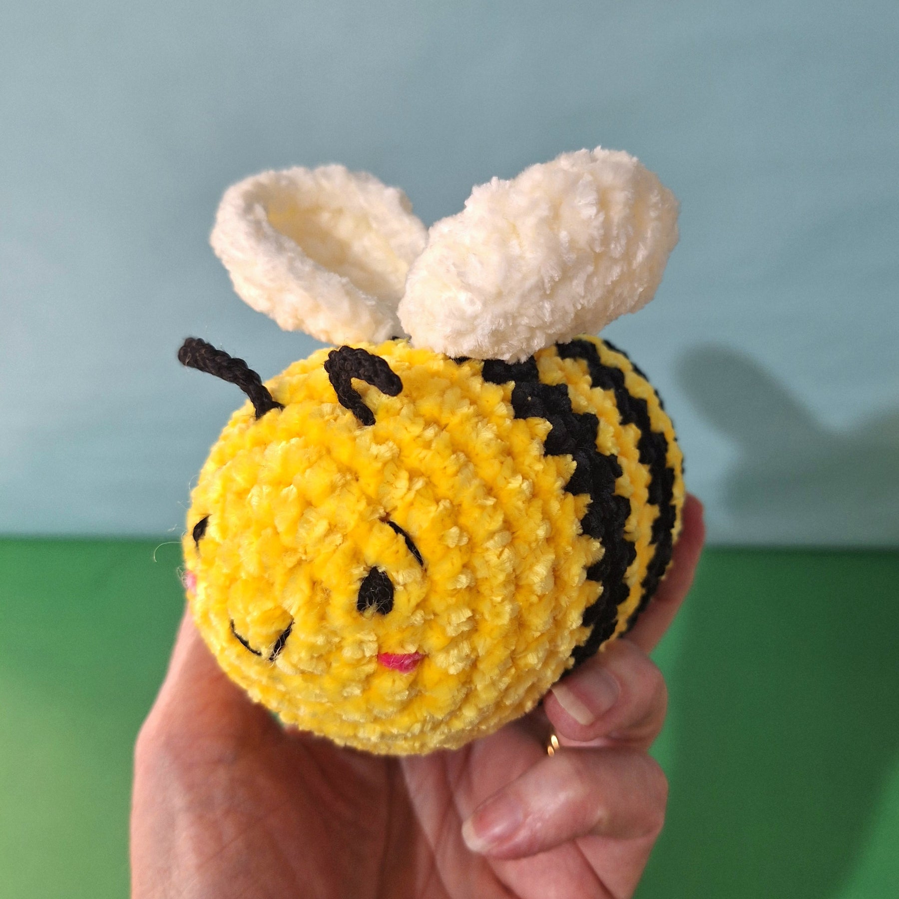 Soft Velvet Crocheted Honey Bee