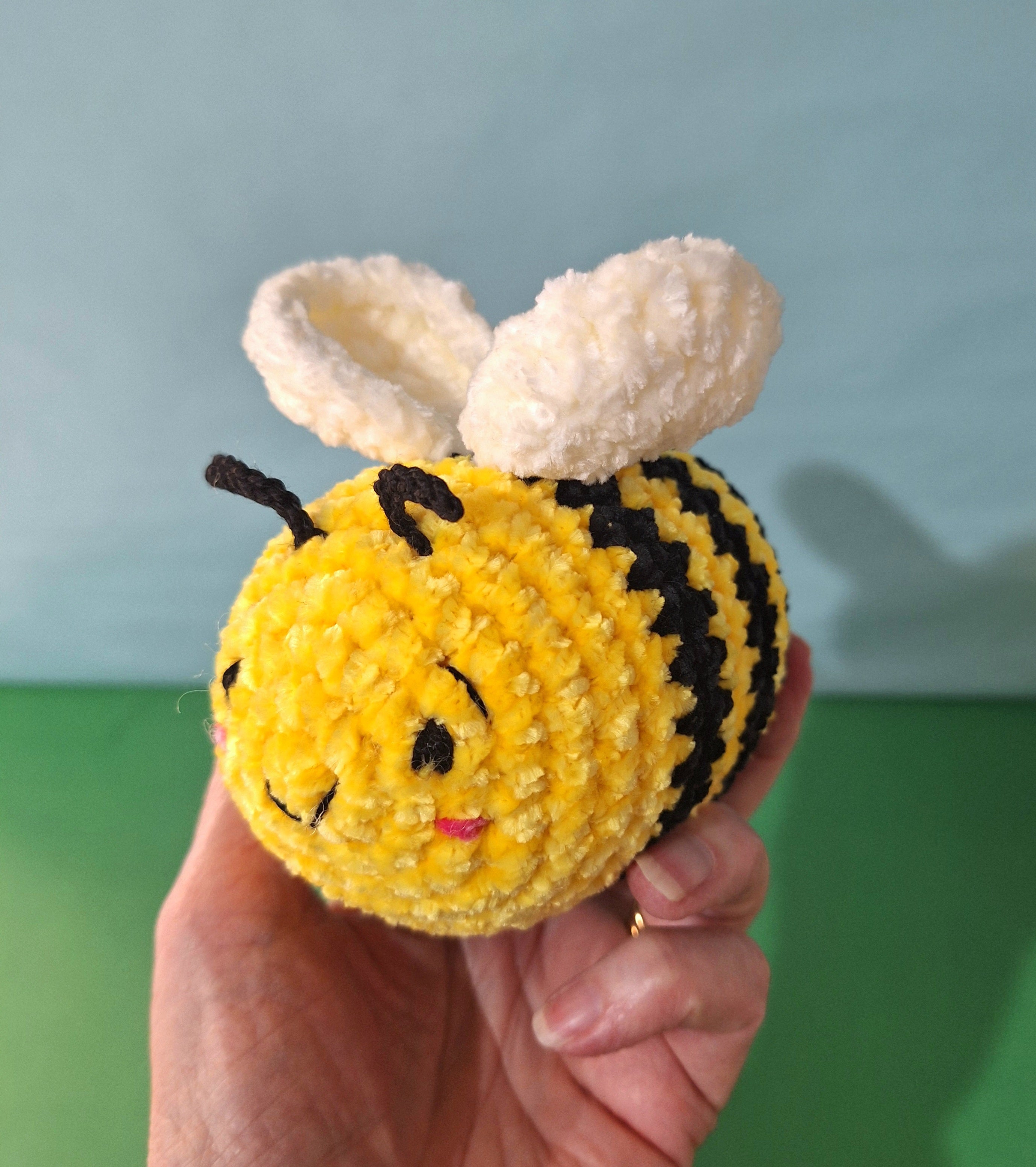 Soft Velvet Crocheted Honey Bee