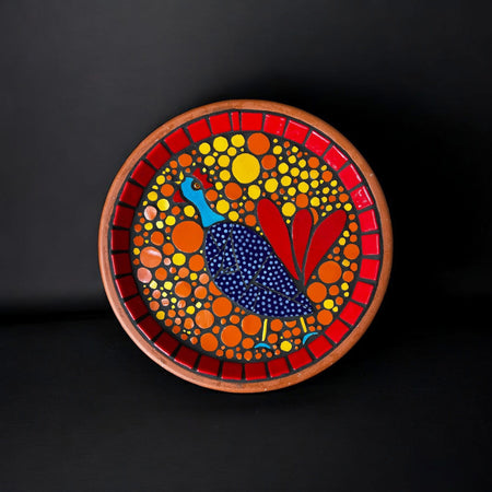 Mosaic Birdbath. Rooster.