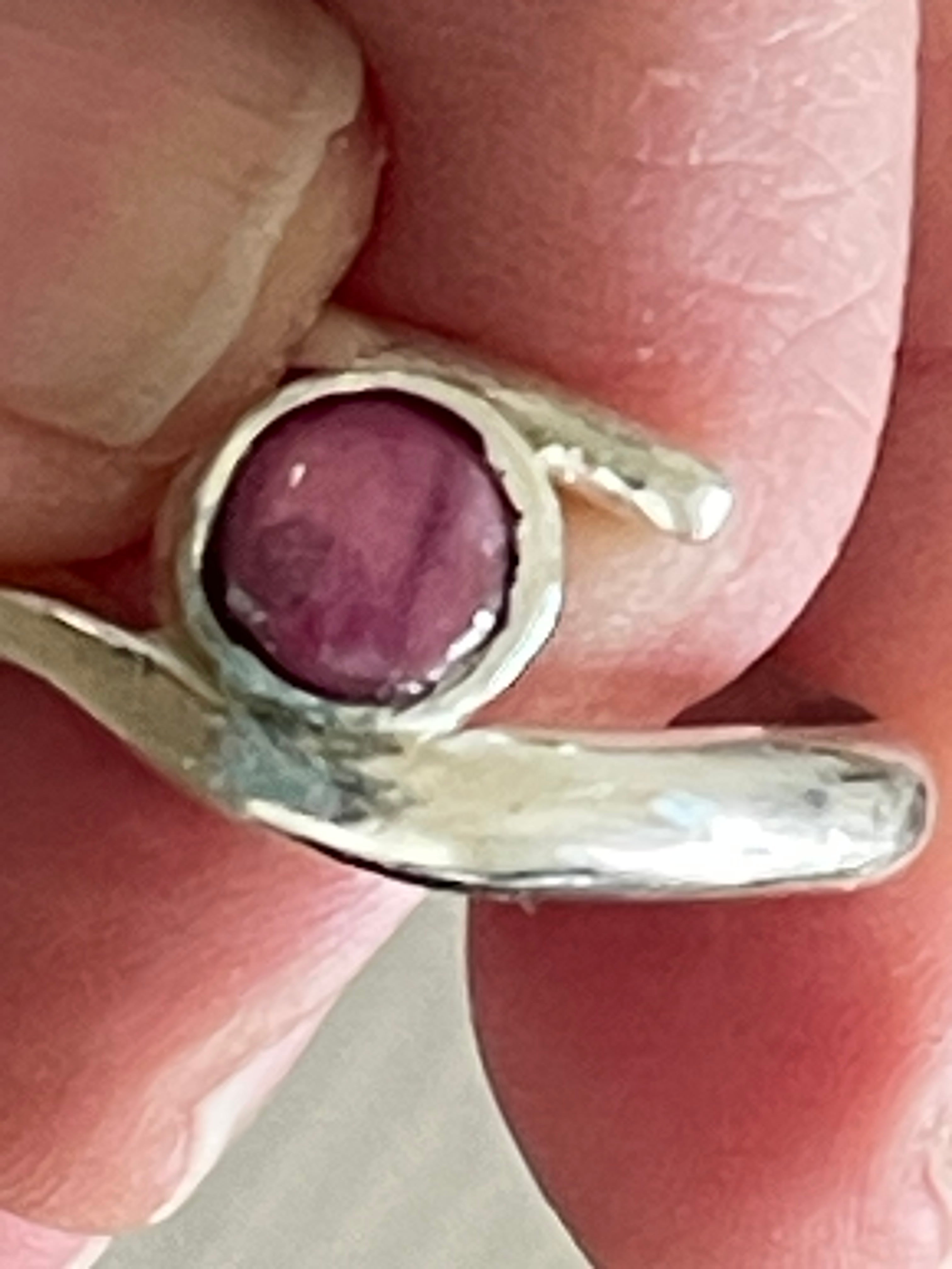 Silver Ruby Ring that lengthens fingers