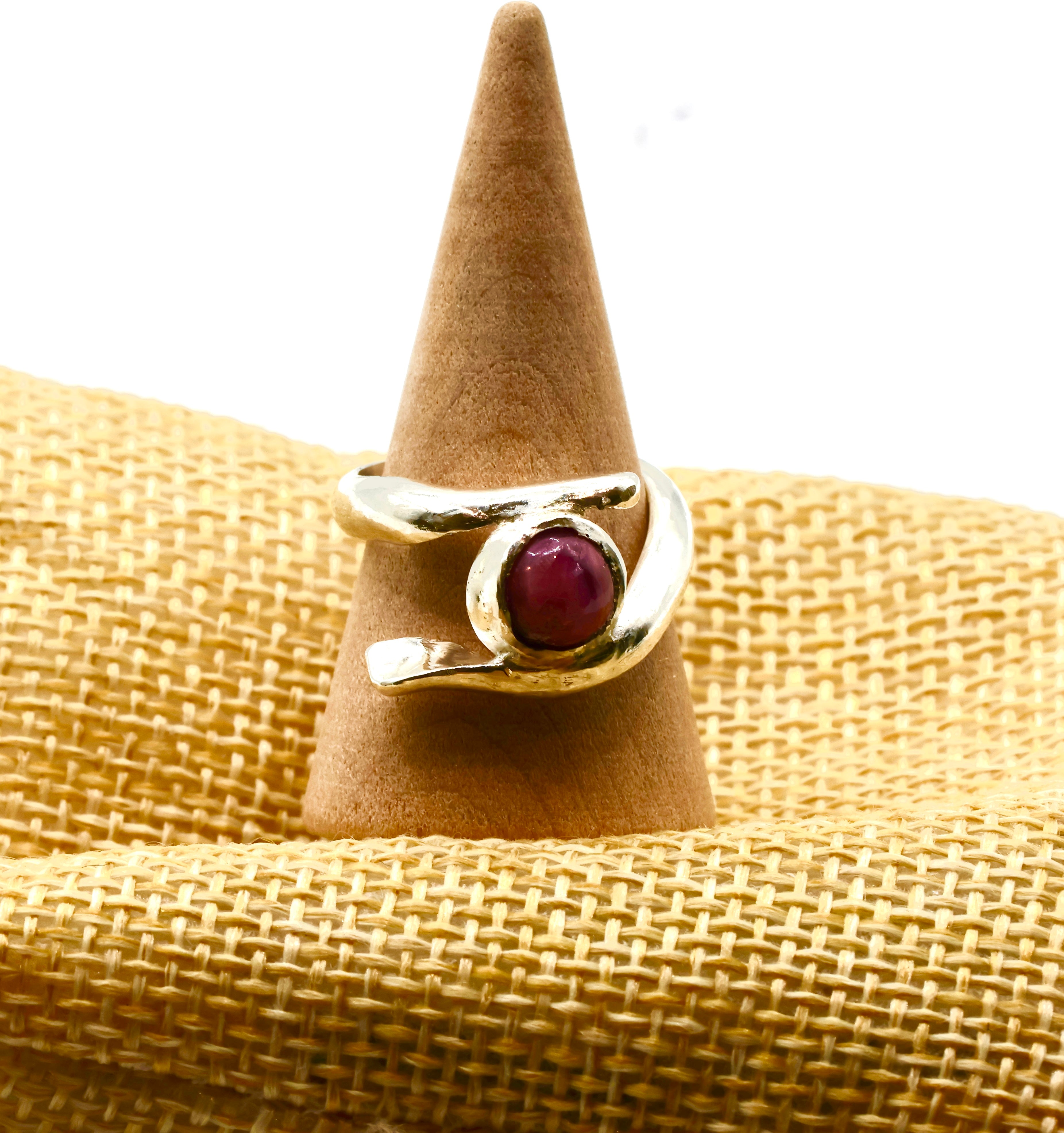 Silver Ruby Ring that lengthens fingers