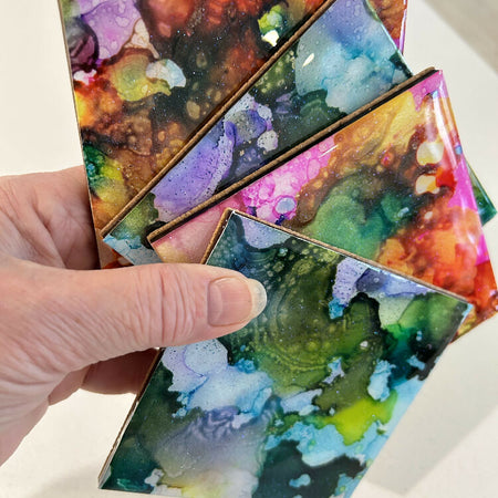 Resin/Alcohol Ink Drink Coasters (Set of 4) The Odd Bunch