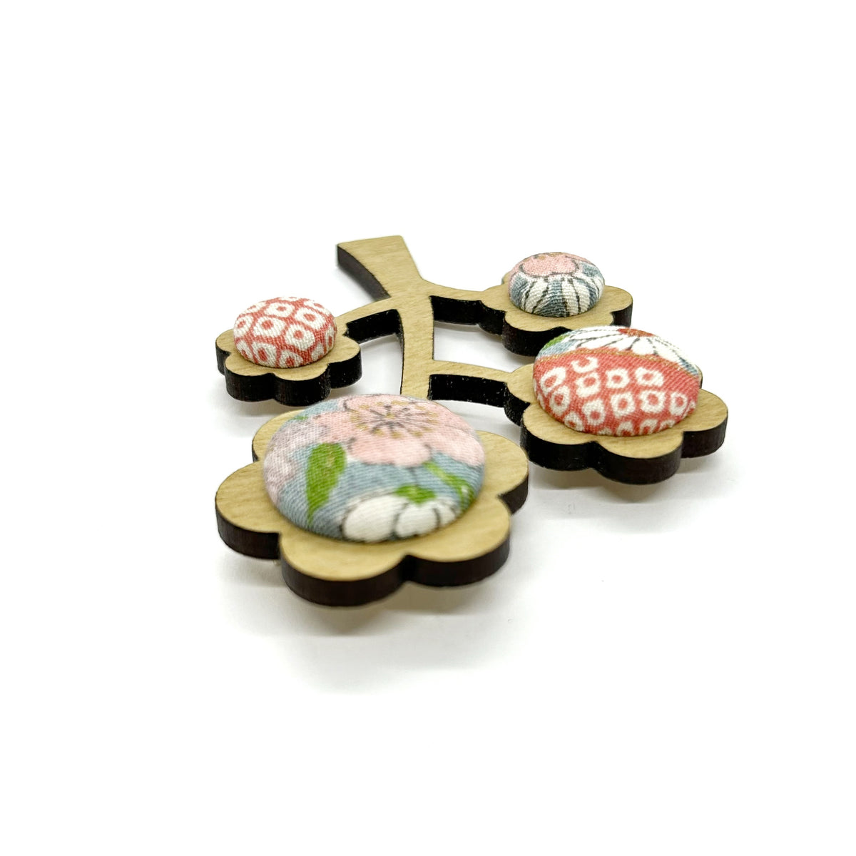 Kimono Tree Brooch - Pastel Florals