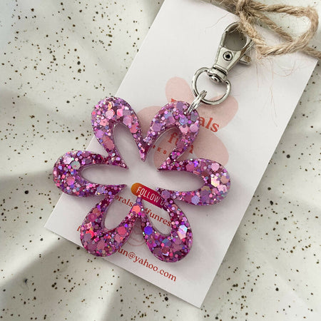 Flower keyring/bag tag