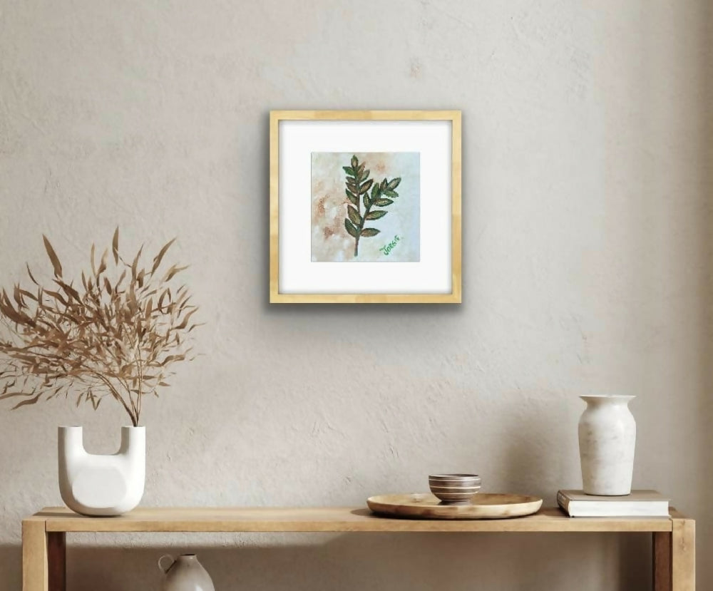 Botanical watercolor , framed ready to hang or display on side table