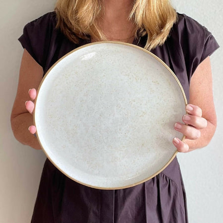 Handmade Dinner Plate | Light Tan or Rich Warm | Made to Order |Buy More Save More | Handmade Pottery