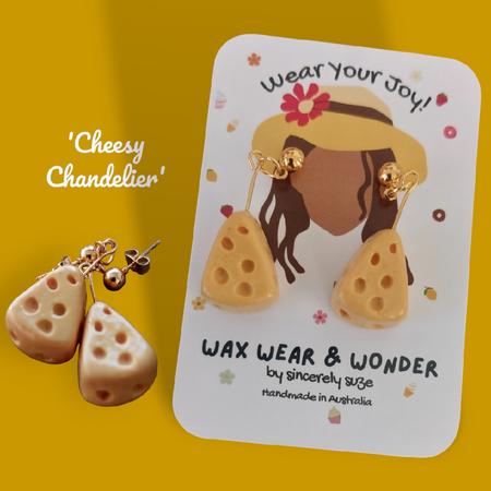 Cheesy Chandelier - Polymer Clay Earrings