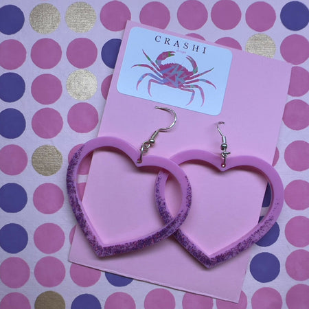 Big Love Pink Purple Earrings