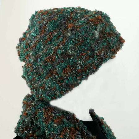 Free shipping.Boucle beanie and infinity scarf  - slouchy.