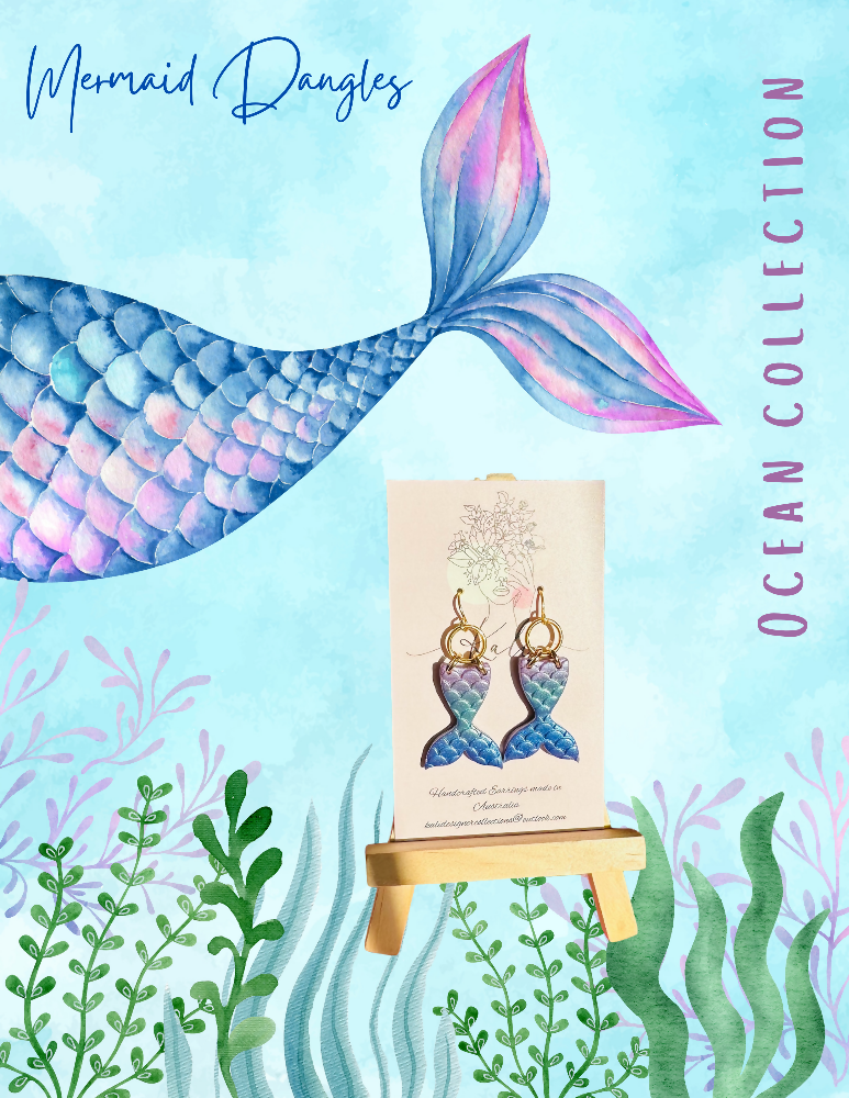 Purple and Blue Illustrated Mermaid Personal Aesthetic Journal