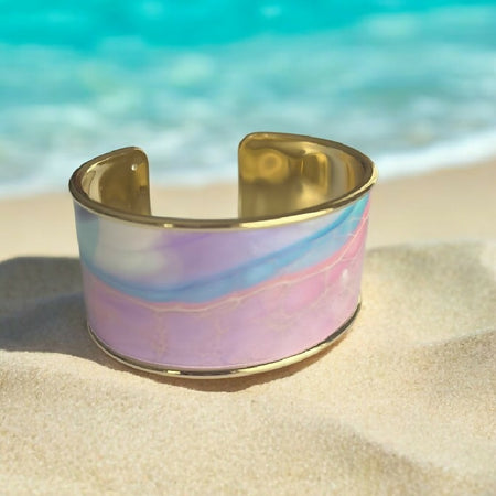 Cuff Bracelet Pink and Blue