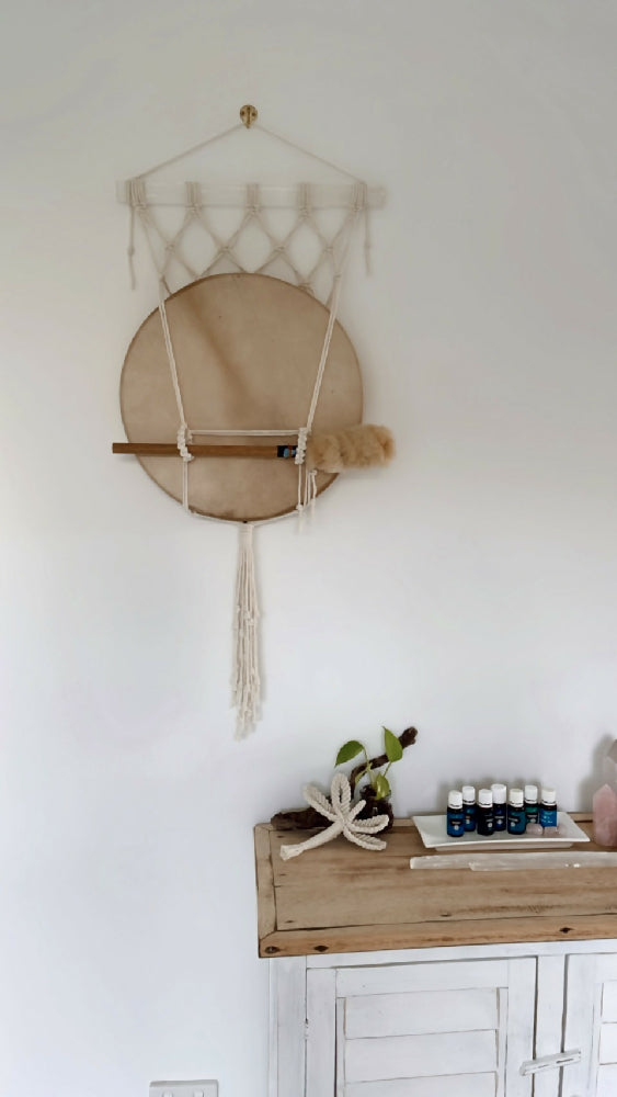 Selenite Medicine Drum Hanger