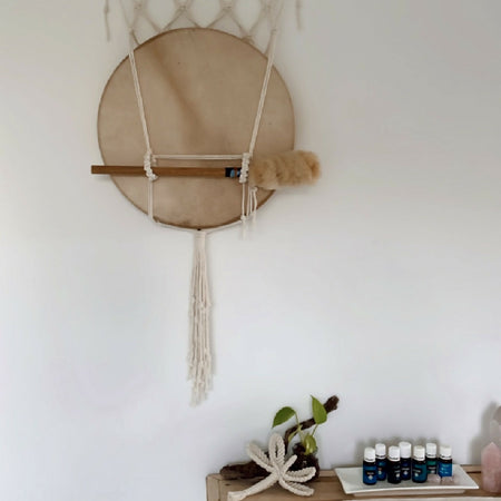 Selenite Medicine Drum Hanger