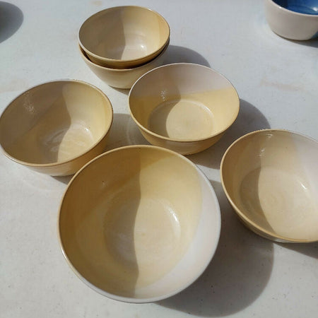 Yellow and white bowls