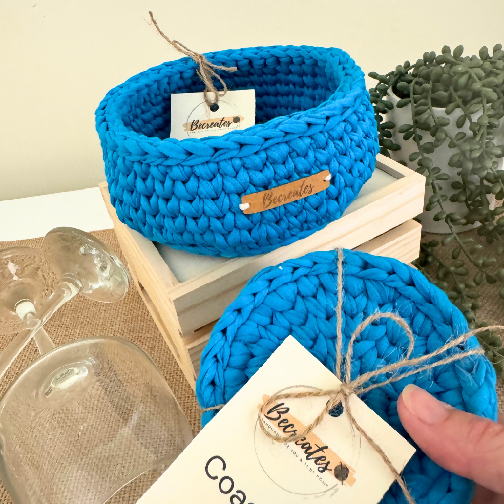 Handmade-coasters-and-basket-set-azure-blue (2)