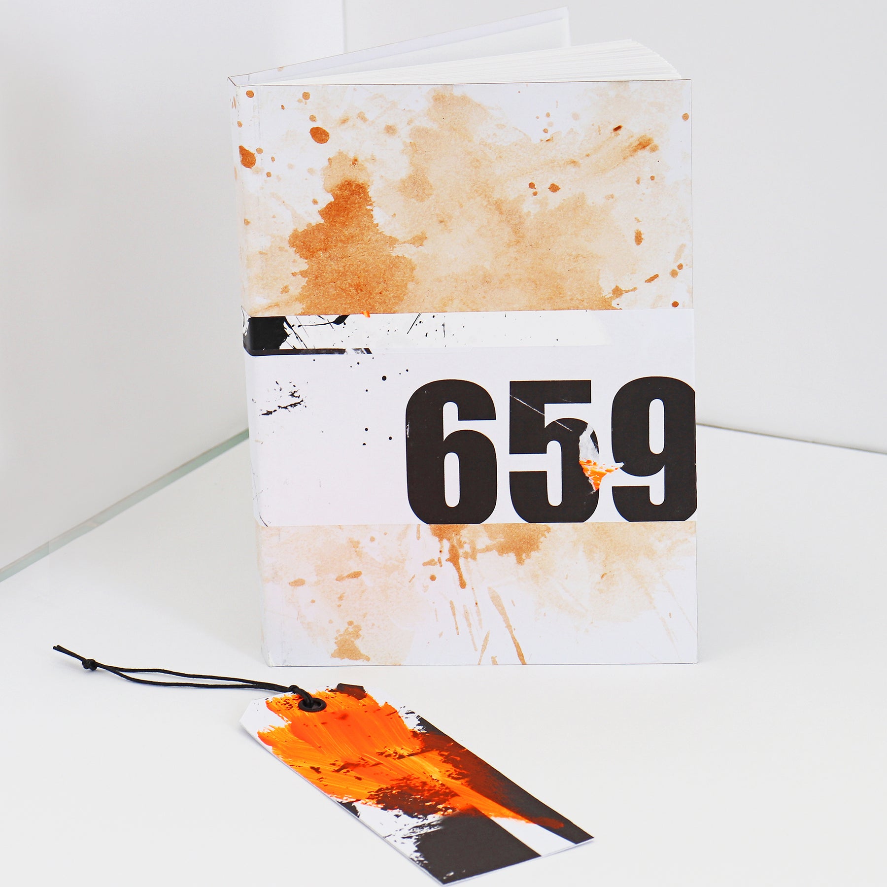 Abstract numbers hand made journal with bookmark