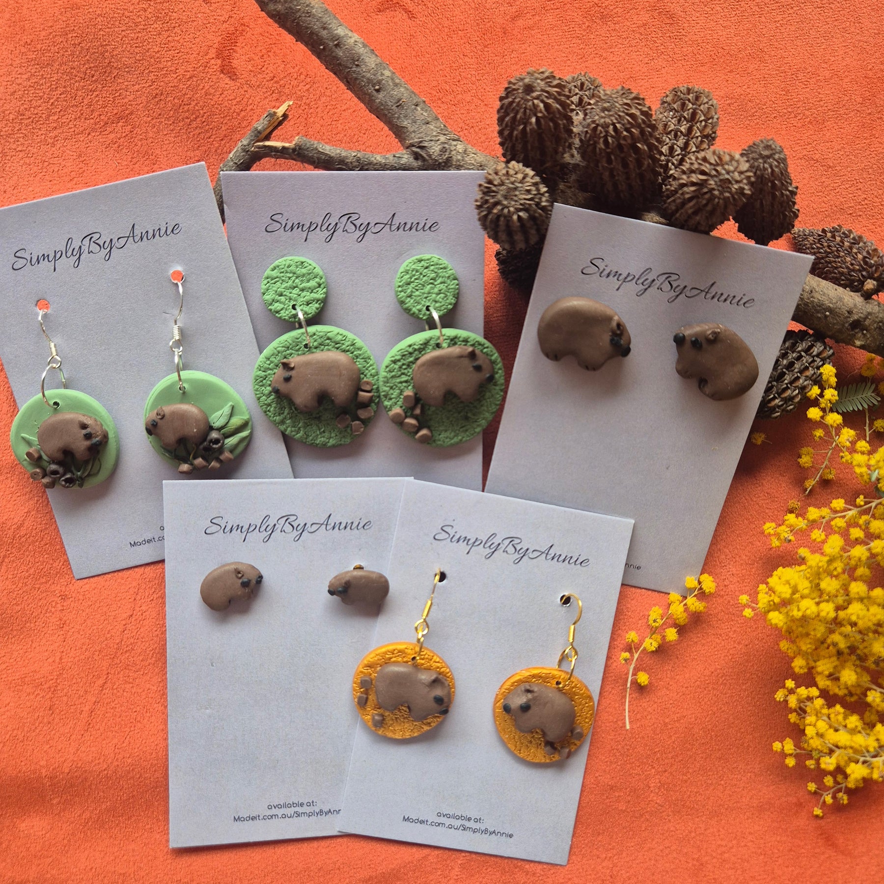 Wombat Earrings