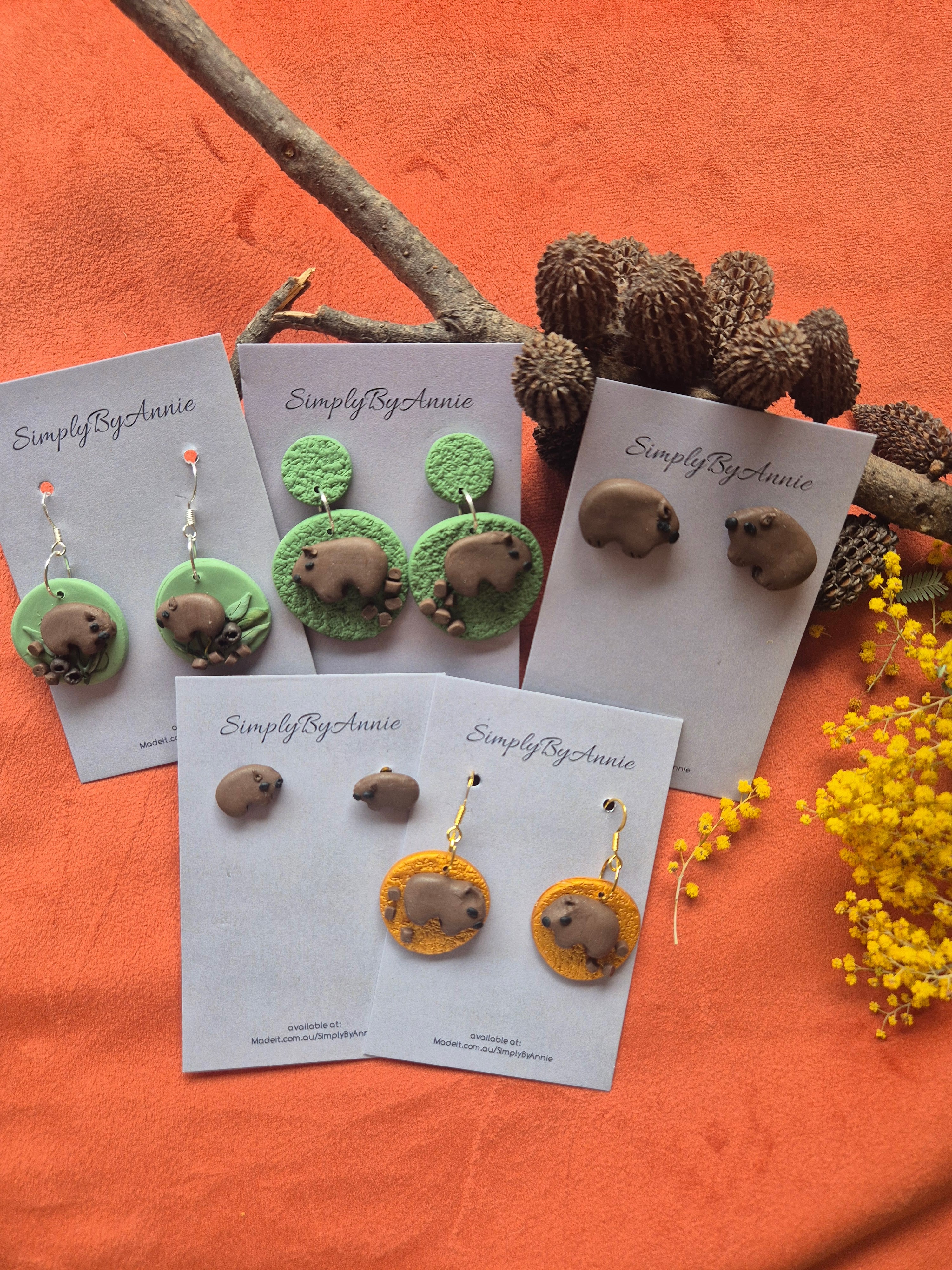 Wombat Earrings