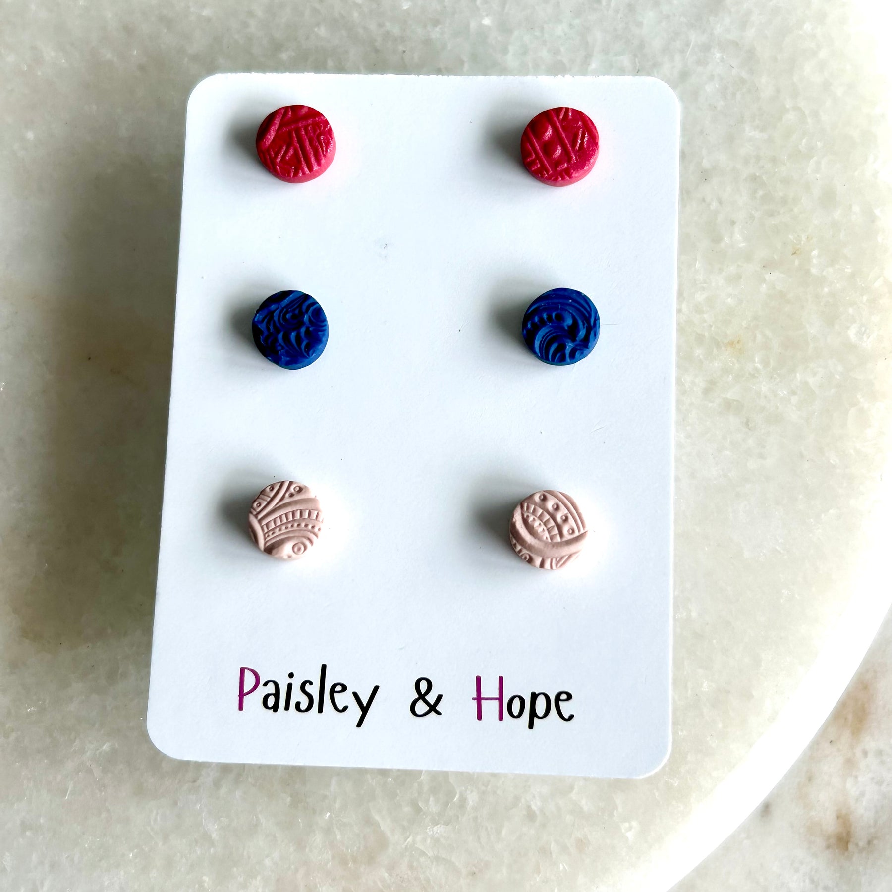 Polymer Clay Mini Stud Pack - Choose Design