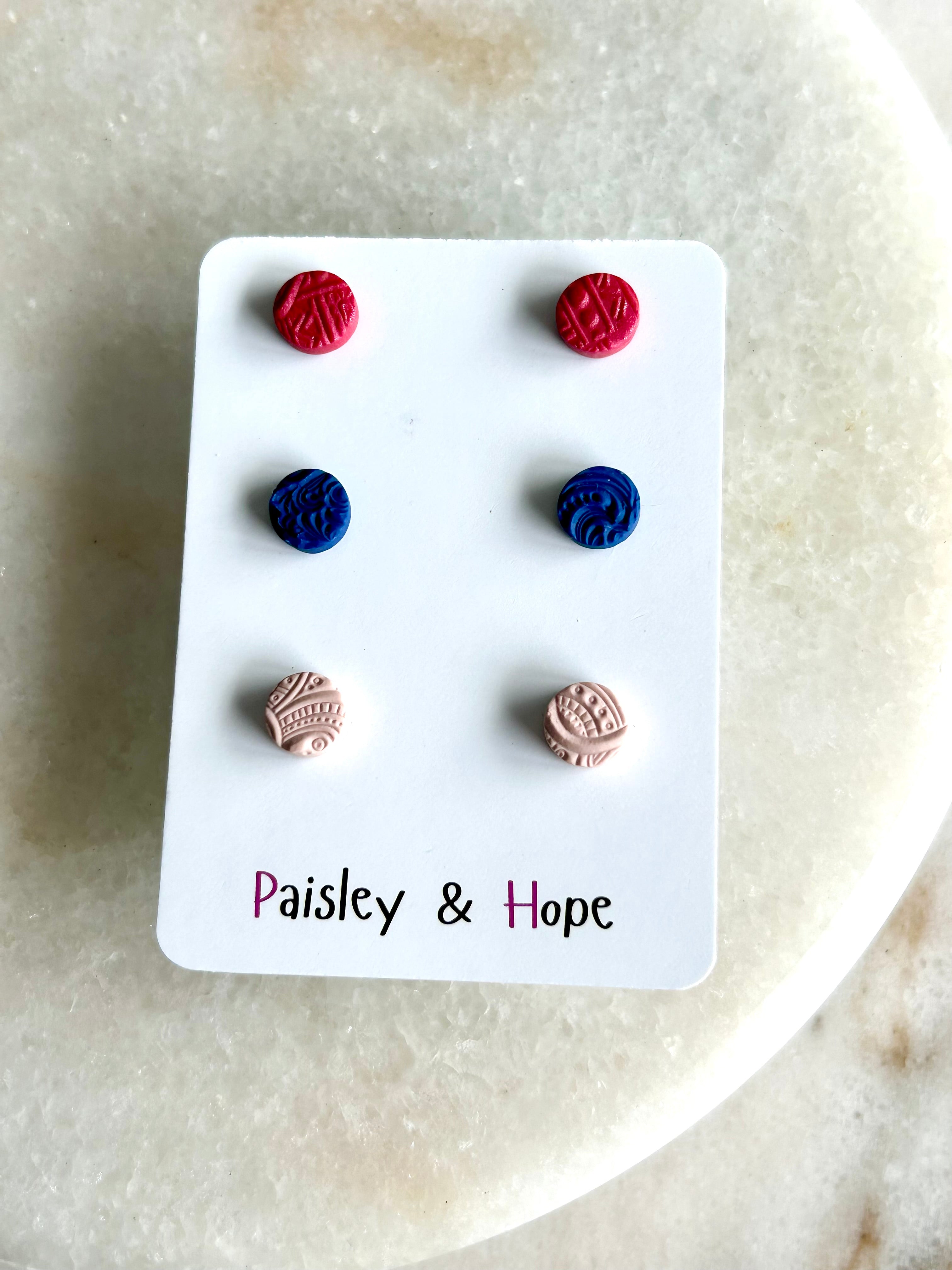 Polymer Clay Mini Stud Pack - Choose Design